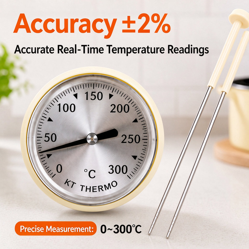 Temperature Test Images Chopstick Style Long Probe Dial Thermometer 400mm for Deep Pot Oil ...