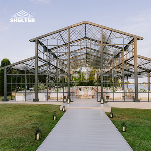 Carpa para exteriores de aluminio de lujo con marco negro, carpa para eventos y atrio con pared lateral transparente para 500 personas, novedad - Product Image 3