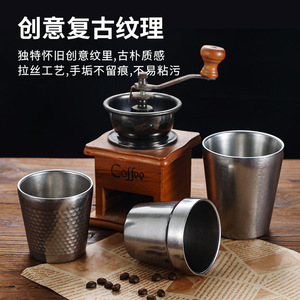Japanese Style 304 Stainless Steel Tumbler Retro Distressed Double Wall Insulated Cup For Cold Drink Tea Juice Milk Home Use - Product Image 1