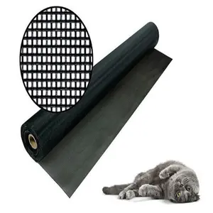 black pvc coated polyester mesh pet black mosquito protection window screen/mosquito net pet mesh