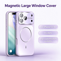 Coque de téléphone portable en silicone liquide antichoc de haute qualité, best-seller, avec grande fenêtre magnétique pour iPhone 13-18 Series