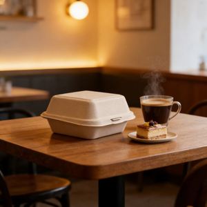 Conteneurs d'emballage alimentaire en bagasse de canne à sucre pour la vente en gros, boîtes à emporter pour burgers, bento, gâteaux et restauration rapide - Product Image 2