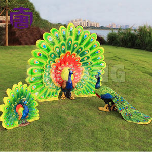 Customized Ip65 3d Peacock Led Neon <b>Light</b> Transparent Resin Fiberglass Structure <b>For</b> Outdoor Lawn Park Use <b>For</b> Lighting - Product Image 3