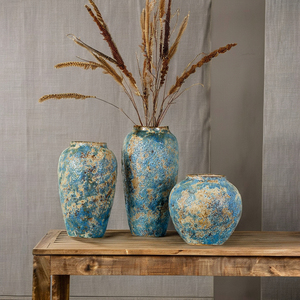 Jarrón de Cerámica Vintage para Arreglos Florales, Hecho a Mano, Cerámica Rústica Antigua, Decoración Moderna para Interiores, Hoteles - Product Image 2