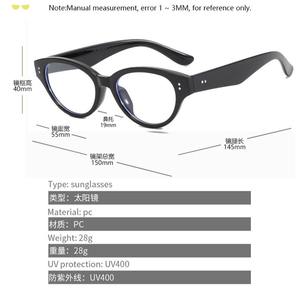Nuevas Monturas de Gafas de Ojo de Gato con Borde Negro para Mujer, Protección UV y Anti Luz Azul de PC, Remaches Punteados Irregulares P4 6304 Taizhou - Product Image 5