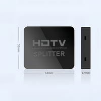 Mini Répartiteur Ultra-Mince 4K HD 1 Entrée 2 Sorties, Répartiteur HD 1x2 Double Affichage, Hub Répéteur 2 Ports