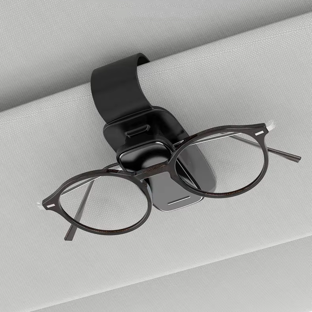 Car Sun Visor Organizer Black ABS Glasses Clip Card Holder Sunglasses Storage Multi-Functional Car Organizer Accessories