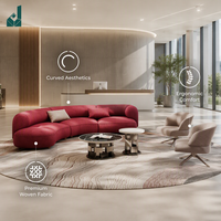 Ensemble de canapés de direction modulaires incurvés en tissu personnalisable multicolore de luxe italien haut de gamme avec éponge haute densité