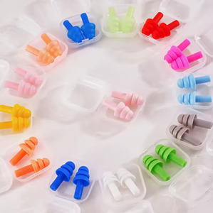 Bouchons d'oreilles en silicone lavables et réutilisables, bouchons anti-bruit pour dormir, étudier, voyager, logo personnalisé disponible - Product Image 1
