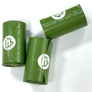Custom Logo Printed Dog Poo Waste Bags Eco-Friendly Biodegradable <b>Compostable</b> Cornstarch Strong Odor Control for Cats Pet Dogs - Product Image 2