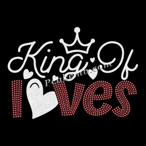 Transfert de correctif de haute qualité Bling Glitter King of Loves Rhinestone Valentine <span class=keywords><strong>pour</strong></span> la Saint-Valentin - Product Image 2
