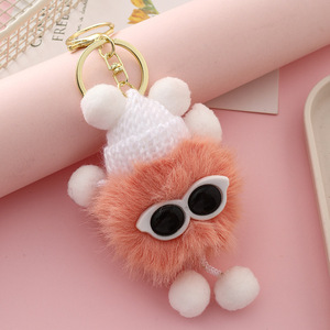 Pendentif porte-clés en fourrure de vison, breloque mignonne pour sac, pendentif de voiture, petite <span class=keywords><strong>boule</strong></span> de fourrure - Product Image 2
