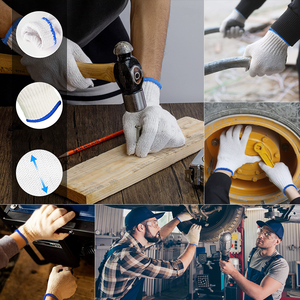 Guantes de algodón de trabajo de seguridad blancos blanqueados 10G de alta calidad Guantes de seguridad de punto Guantes de algodón blancos baratos - Product Image 6
