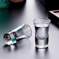 Gelas Shot Mini Logo Kustom Personal 1OZ Klasik untuk Tequila, Wine, Whiskey, Suvenir Berkualitas Tinggi dengan Alas Tebal Bentuk Peluru