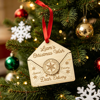 Ornements de Noël en forme de lettres pour Mère Noël, décorations suspendues pour sapin de Noël, enveloppes pour liste de souhaits de Noël