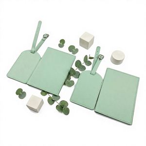 Set de Archivo Personalizado al por Mayor: Cartera de Pasaporte de Cuero Genuino PU, Tarjetero y Etiqueta de Equipaje para Viajes - Product Image 1