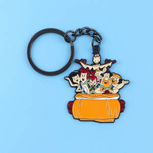 Hot Selling 6 Designs Anime Peripheral Metal Sublimation Keychain Cartoon Colorful Enamel Metal Engraved Keychain <b>Car</b> <b>Key</b> Chain - Product Image 2