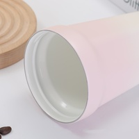 Tasse à café isolée en acier inoxydable 304 LOGO laser personnalisé nouvelle tasse dégradée doublure en céramique pour les cadeaux de thé et de bière