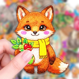 50 Hojas de Nuevas Pegatinas Bordadas de Animales, Material de Decoración para Diario, Pegatinas Bonitas, Pegatinas Transparentes de PET - Product Image 3