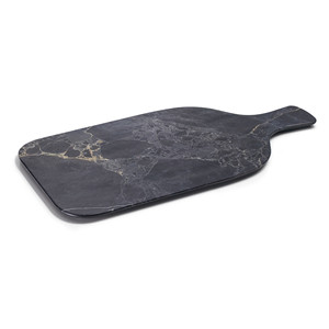 Tagliere in marmo nero con manico per servire formaggi e antipasti - Product Image 1