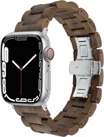 Untuk tali jam tangan Apple, Untuk tali jam tangan iWatch, Gesper kupu-kupu kayu solid jenis kayu cendana Indonesia, tali kayu murni Untuk Apple Watch