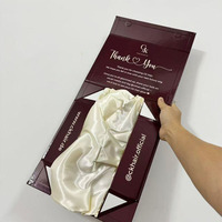 Boîte cadeau de luxe pour perruques noires avec ruban et satin, logo personnalisé, vêtements, t-shirt, robe, pantalon, boîte d'emballage pour extensions de cheveux