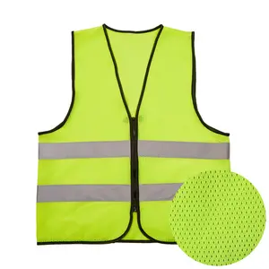 Hoge Zichtbaarheid Veiligheid Uniform Reflecterende Vest Met Rits Rijbaan Veiligheid Kleding Road Werknemers Veiligheid Kleding