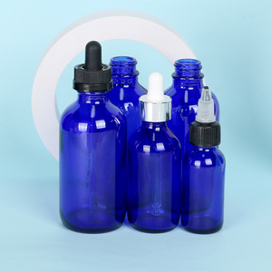 Bouteille en verre bleu Boston en gros, pot personnalisé, emballage pharmaceutique pour produits de santé avec compte-gouttes et bouchon à vis - Product Image 2
