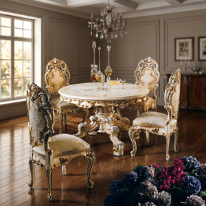 Ensemble de table et de chaises de salle à manger antique de style victorien français de luxe - Product Image 3