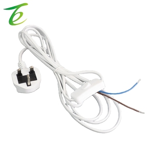 Cabo de alimentação padrão britânico de dois pinos com interruptor 303, fio de plugue britânico, cabo de três pinos branco, fio de cobre puro - Product Image 4