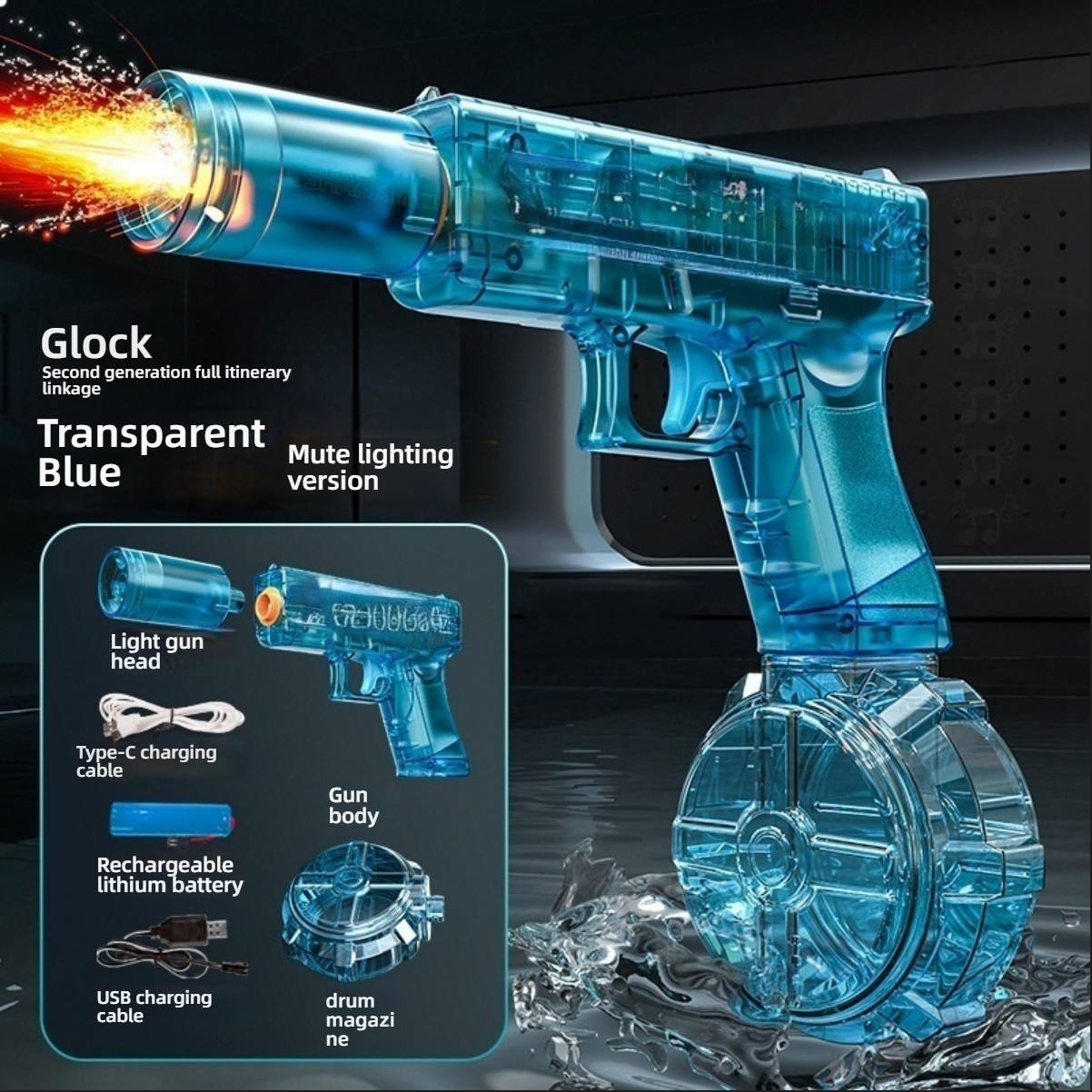 Transparent Blue - Silenced Flamethrower Edition