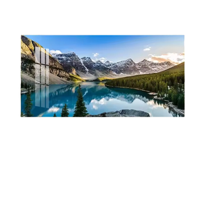 Moderne Grand Paysage Mur Toile Art Nature Photos des Alpes <span class=keywords><strong>Montagne</strong></span> Soleil Forêt et <span class=keywords><strong>Lac</strong></span> en Cristal Porcelaine Cadre - Product Image 6