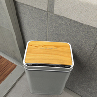 Poubelle rectangulaire en acier inoxydable avec capteur, 30 L (8 gallons), avec couvercle, pour la maison, la cuisine, le bureau – Meilleure vente en Europe