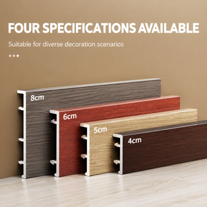Plinthe en aluminium imitation bois de 4 cm de hauteur, écologique, facile à installer, anti-humidité, pour fabricant de <span class=keywords><strong>plinthes</strong></span> - Product Image 2