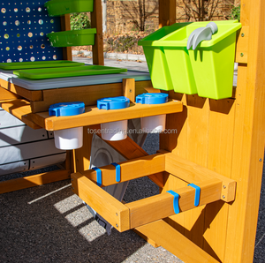 Maisonnette de jeu d'extérieur avec éléments en plastique, rangement en tissu et rideau de garage pour le jardin - Product Image 6