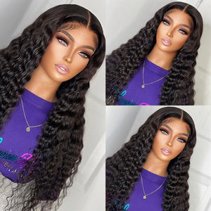 Vente en gros pas cher 40 pouces cheveux humains vietnamiens <span class=keywords><strong>Afro</strong></span> Deep Wave V Part perruques Blonde 360 Full Hd Full Lace Front livraison gratuite - Product Image 4