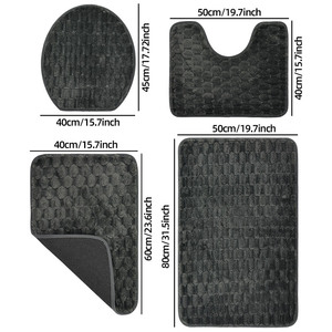 Tapis <span class=keywords><strong>de</strong></span> <span class=keywords><strong>bain</strong></span> en polyester couleur unie en gros - Tapis <span class=keywords><strong>de</strong></span> salle <span class=keywords><strong>de</strong></span> <span class=keywords><strong>bain</strong></span> épais, écologique, antidérapant à base granulaire, séchage rapide et absorbant pour la maison - Product Image 5