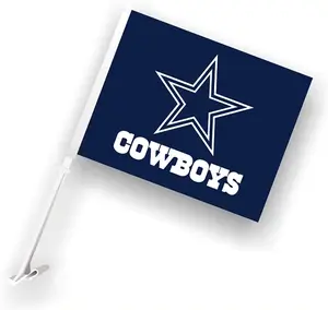 Dallas Cowboys Custom 30x45cm poliestere americano Football Club sport Nfl auto bandiere finestra all'ingrosso con pennone