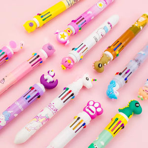 Pena Kawaii Multiwarna 10-in-1 Pena Bolpoin Dinosaurus Lucu dengan Tinta Beragam untuk Anak-anak Hadiah Menyenangkan untuk Ulang Tahun - Product Image 2