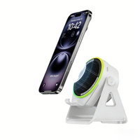 Soporte para Teléfono Móvil con Efecto de Luz RGB, Doble Alimentación DC/AC, Amplificación Inalámbrica de Alta Calidad, Portátil