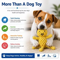 Jouet pour chien et chat en corde de coton classique en forme humaine, durable, tressé, pour nettoyer les dents, interactif, anti-anxiété, pour l'entraînement