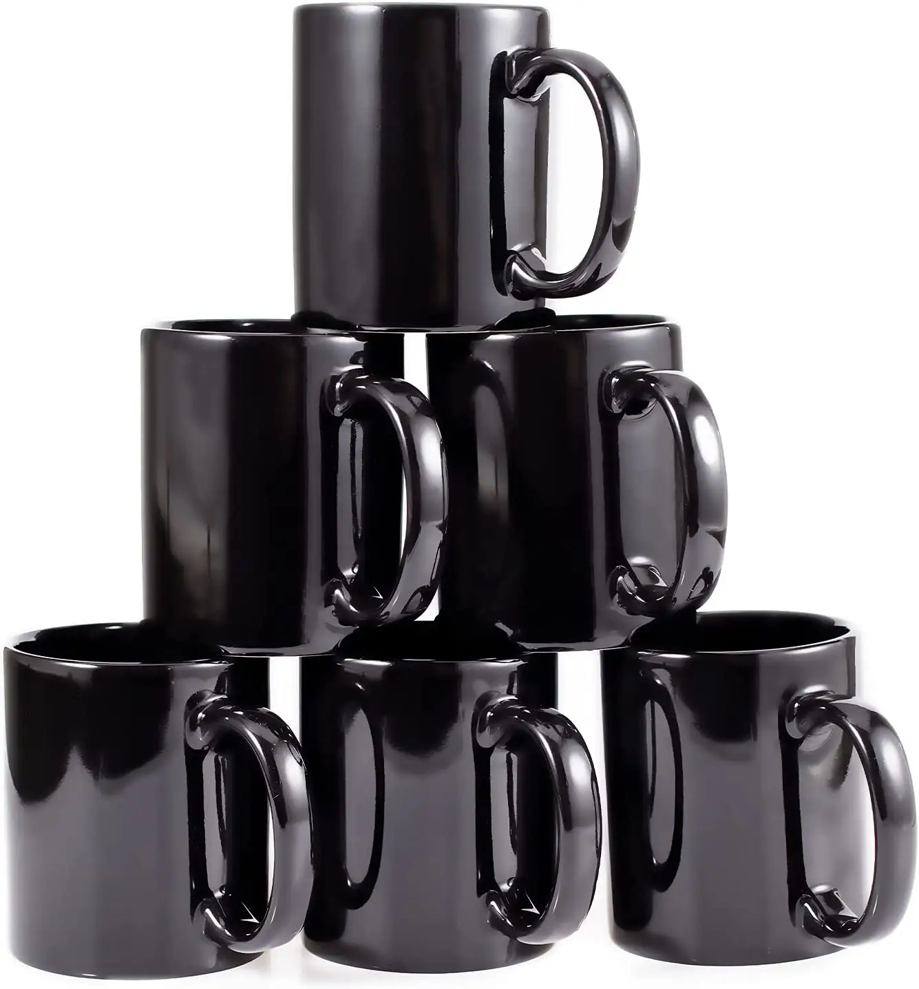 New promotional 330ml matte black ceramic coffee mug with customized logo