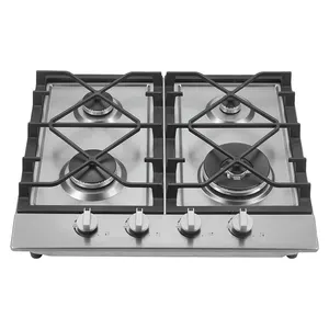 Hot selling lpg ng gas hob stainless steel built in type gas stove 4 burners kitchen gas cooktops hob