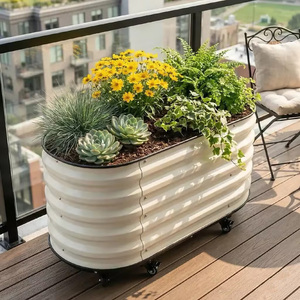 Macetas Elevadas de Metal para Exteriores, Grandes, con Ruedas, Contenedores Móviles para Plantar, Cultivo de Vegetales, Kits de Jardinería para Balcón y Hogar - Product Image 1