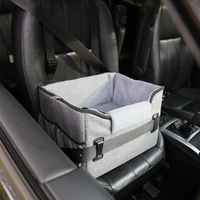 Siège de voiture écologique pour chien, lit portable, siège rehausseur, laisse de sécurité à clipser, motif uni, couleur personnalisable amovible