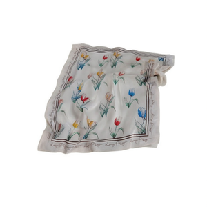 LongPang Tulip Print <b>Silk</b> <b>Scarf</b> 70x70Cm <b>Square</b> Elegant Floral Fashion Accessory For Women Lightweight Multi Functional - Product Image 1