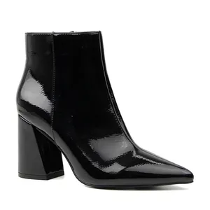 Manufacture Stylish Sexy High Block Heel Pumps Boots Walking Style Shoes Bottes Ankle Hiking Boots for Women and Ladies