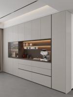 Buffet haut sur mesure de style fermier classique, unité anti-poussière à niveaux réglables pour cuisine de villa et entrée