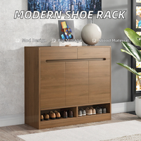 Nordique moderne grande capacité en bois étagère à chaussures Simple entrée armoire porte panneau pour meubles de maison balcon stockage salon
