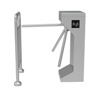 Tourniquet vertical en acier inoxydable avec bras abattant, barrière anti-pincement et anti-collision, accès bidirectionnel par reconnaissance faciale, empreinte digitale, QR et RFID